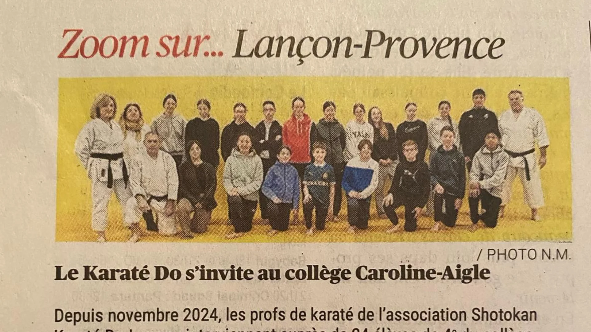 Le club intervient au collège de Lançon-Provence